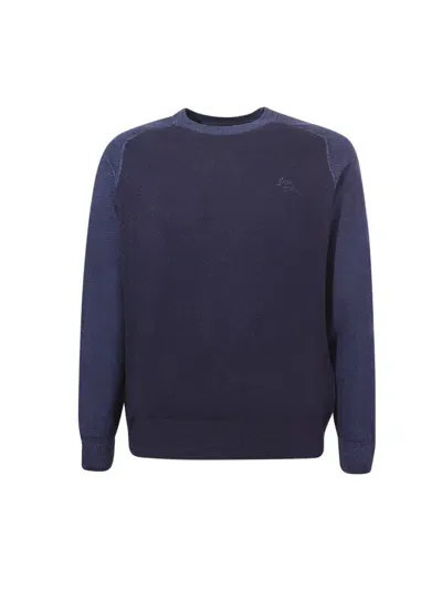 Etro Crew Neck Sweater In Blue