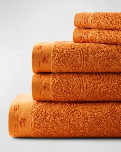 Etro Elodea 5-piece Towel Set In Orange