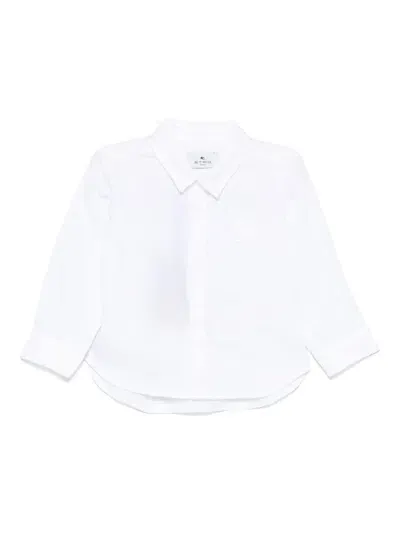 Etro Babies' Embroidered-logo Shirt In White