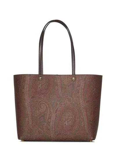 Etro Essential Medium Tote In Brown