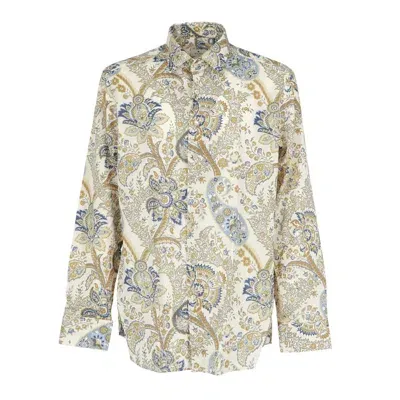 Etro Floral Paisley Shirt In Beige