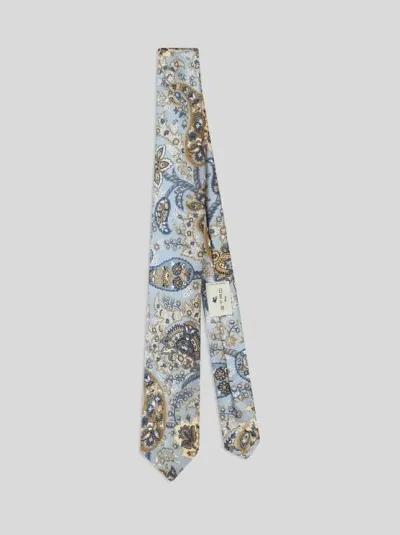 Etro Floral Paisley Tie In Gray