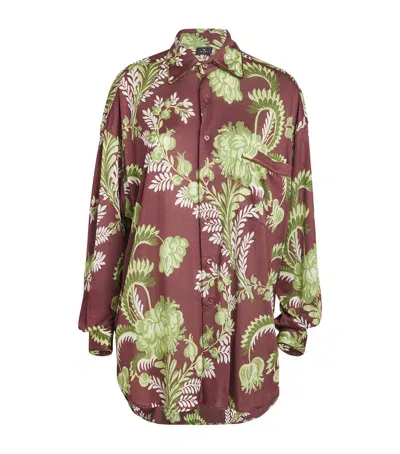 Etro Floral Print Shirt In Brown