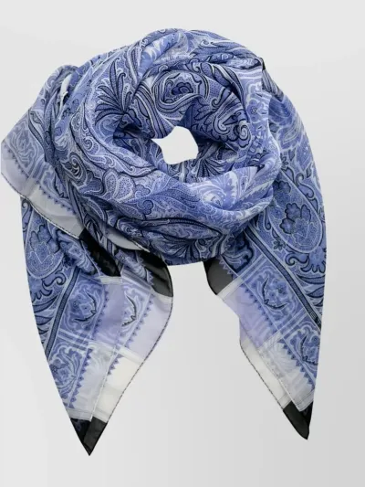 Etro Silk Paisley In Azzurro