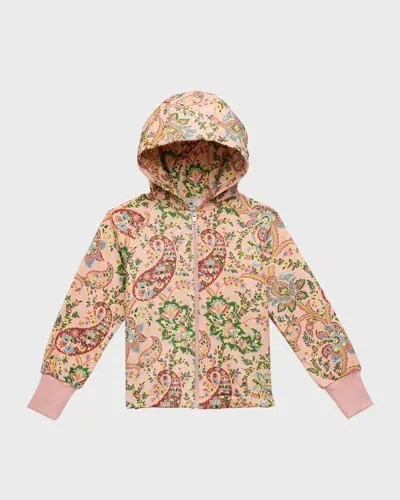 Etro Kids' Girl's Paisley & Floral-print Hoodie In Pink Pattern