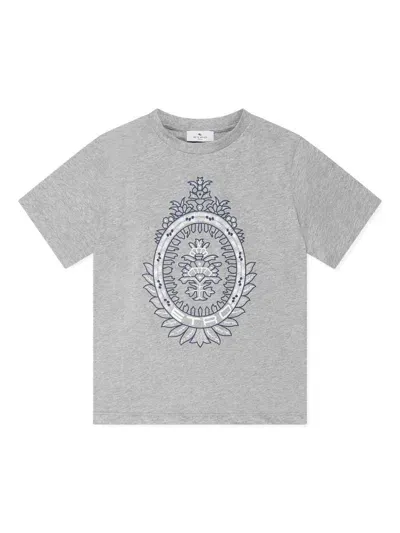 Etro Graphic-print T-shirt In Grau