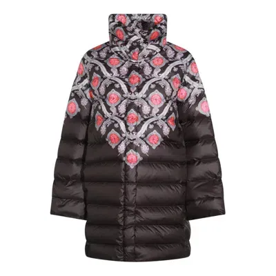 Etro Black Down Jacket In Multi