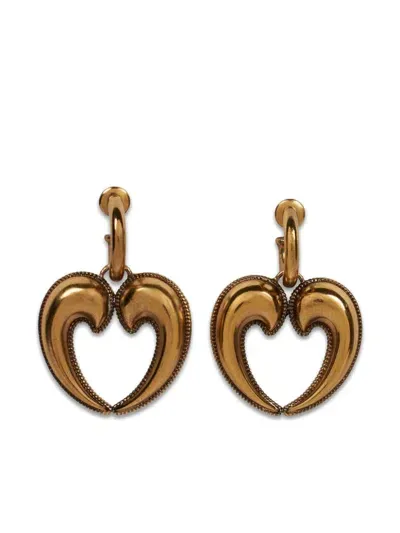 Etro Heart Drop Earrings In Gold