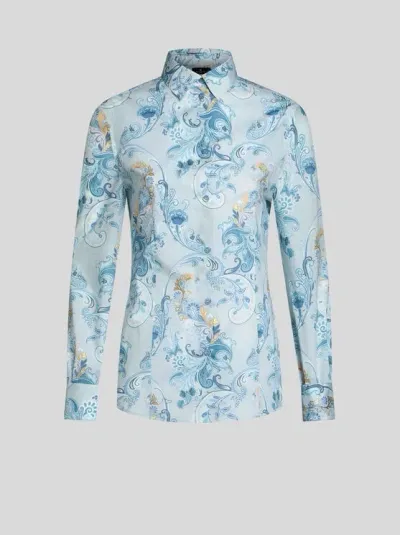 Etro Paisley-print Cotton-poplin Shirt In X0881