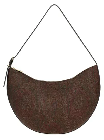 Etro Hobo Essential Large Shoulder Bag In Brown