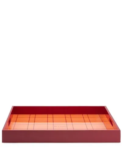 Etro Home Tartan Check-print Tray In Brown