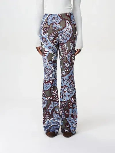 Etro Printed Flare Pants In Blau