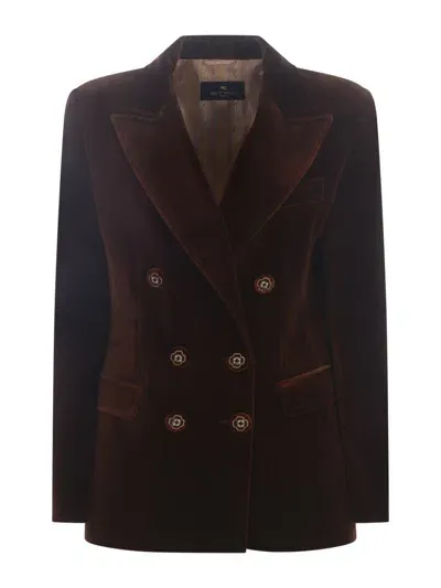 Etro Jacket  In Velvet In Brown