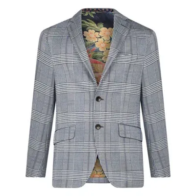 Etro Tartan-check Single-breasted Blazer In Blue