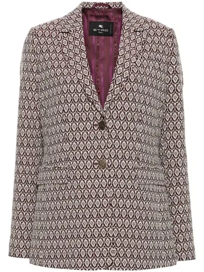 Etro Jacquard Blazer In Neutrals