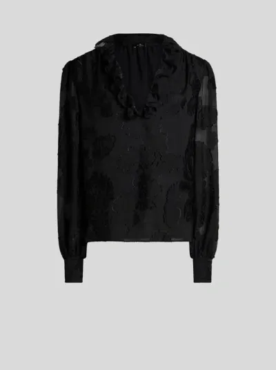 Etro Jacquard Blouse In Black