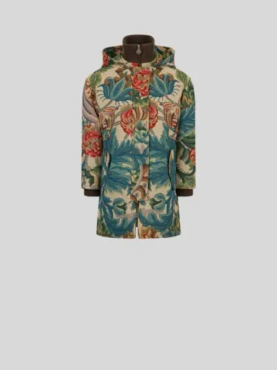 Etro Jacquard Parka For Children In Multicolour