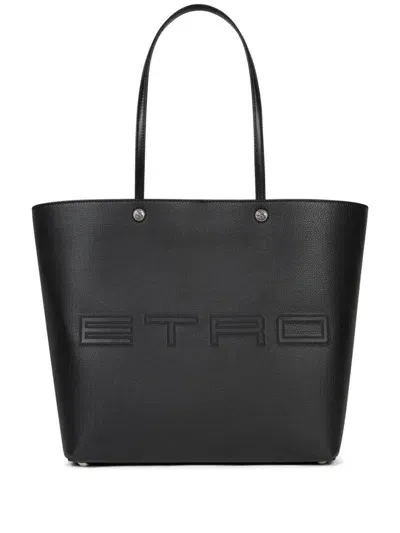 Etro Large Essential Tote Bag In Schwarz