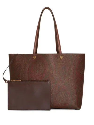 Etro Large  Essential Tote Bag In Brown