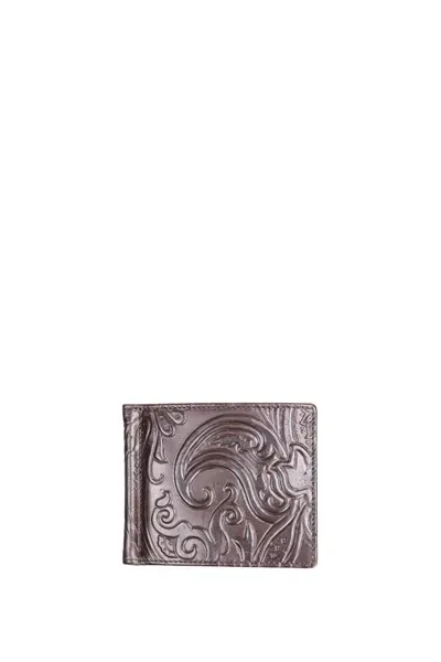 Etro Leather Wallet In Brown