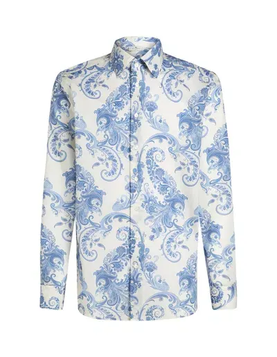 Etro Light Blue Floral Paisley Shirt