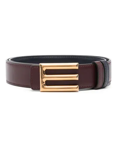 Etro Logo-buckle Belt In Red