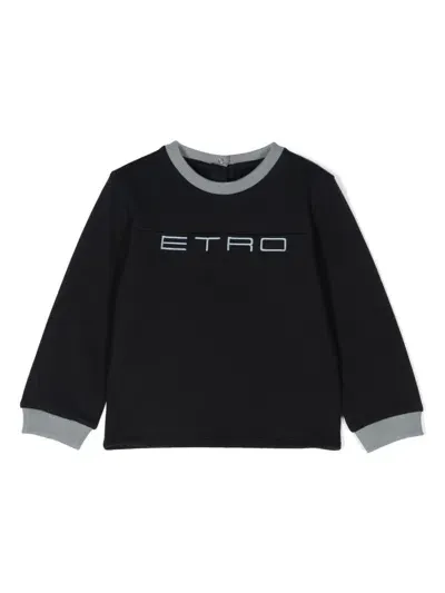 Etro Babies' Logo-embroidered Sweatshirt In Blue