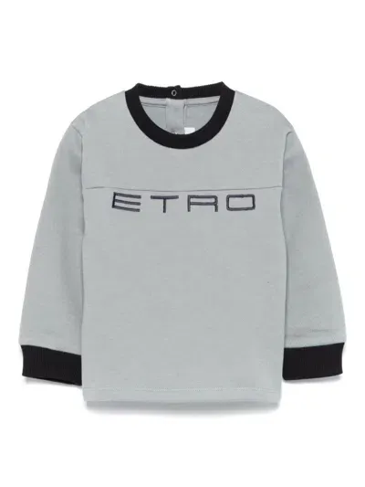 Etro Babies' Logo-embroidered Sweatshirt In Blue