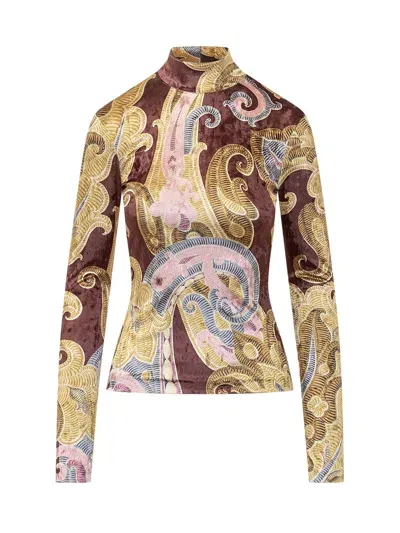 Etro Long Sleeve Tops In Multicolor