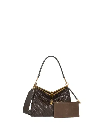 Etro Medium Woven Vela Shoulder Bag In Brown