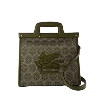 Etro Love Trotter Medium Shopper Bag -  - Cotton - Black In Green