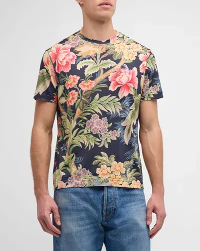 Etro Floral-print Lyocell T-shirt In Multicolour