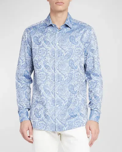 Etro Men's Paisley Print Button-down Shirt In Bicolour 3