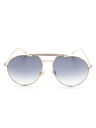 Etro Metal Pegaso Pilot-frame Sunglasses In Blue