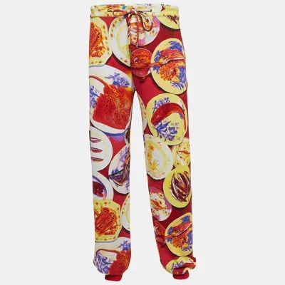 Pre-owned Etro Multicolor Printed Knit Track Pants Xxl