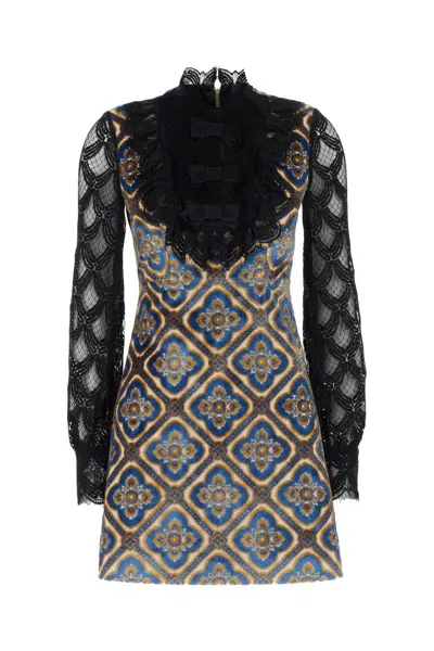 Etro Lace Detailed Mini Pinafore Dress In Multi