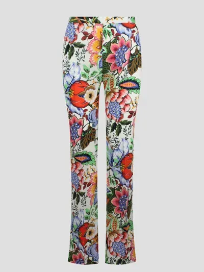 Etro Multicoloured Bouquet Trousers In Multicolor