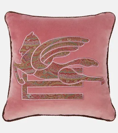 Etro New Somerset Cotton Cushion In Pink