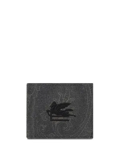 Etro Pagaso-motif Printed Wallet In Black