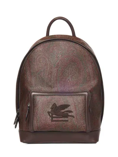 Etro Paisley Backpack In Dark