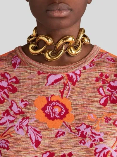 Etro Paisley Choker In Gold