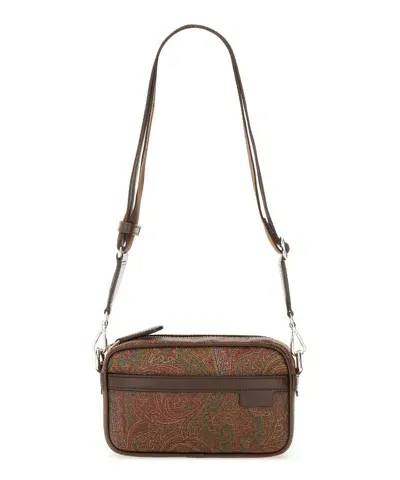 Etro Paisley Crossbody Bag In Brown