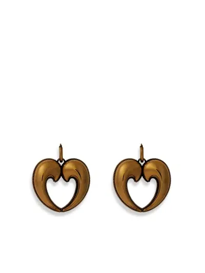 Etro Paisley Heart Earrings In Brown