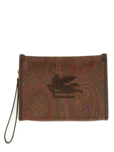 Etro Paisley Jacquard Media Pouch In Multicolour