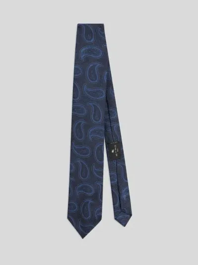 Etro Paisley Jacquard Tie In Black