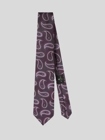 Etro Paisley Jacquard Tie In Black