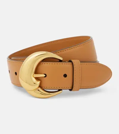 Etro Paisley Leather Belt In Brown