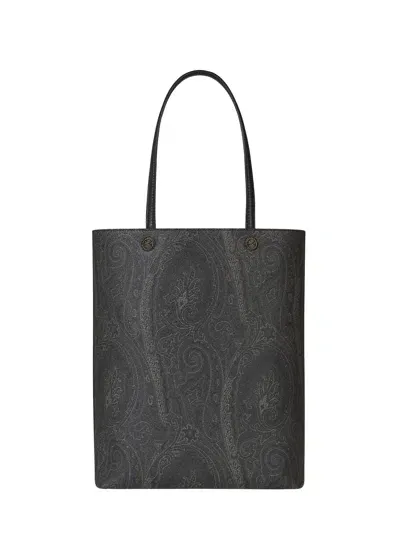 Etro Paisley Medium Tote In Black