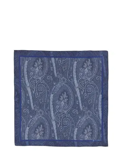 Etro Paisley Pocket Handkerchief In Blue