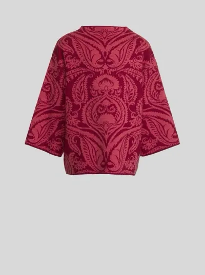 Etro Paisley Poncho For Children In Red